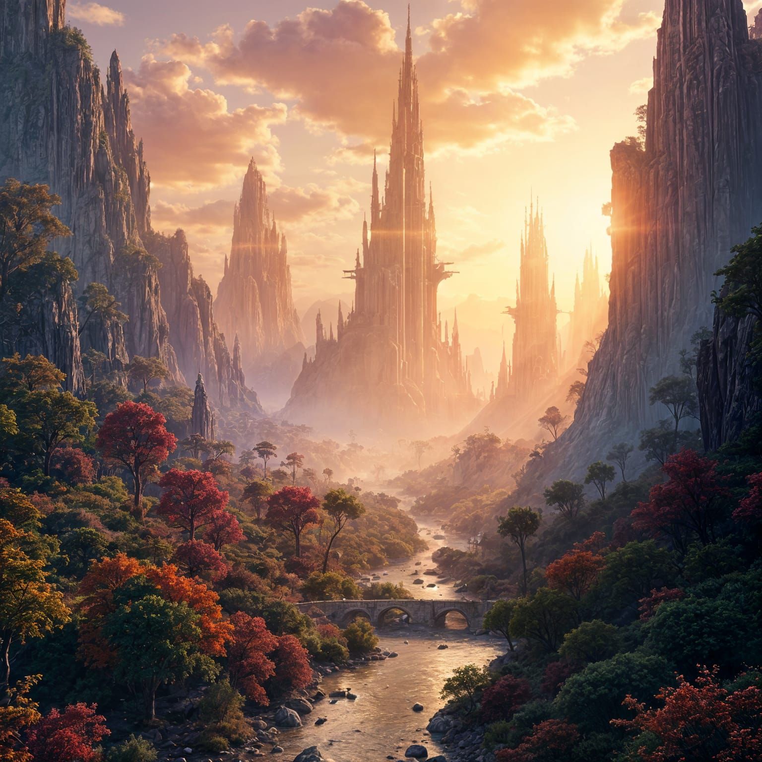 Ethereal Oasis in Vibrant Splendor