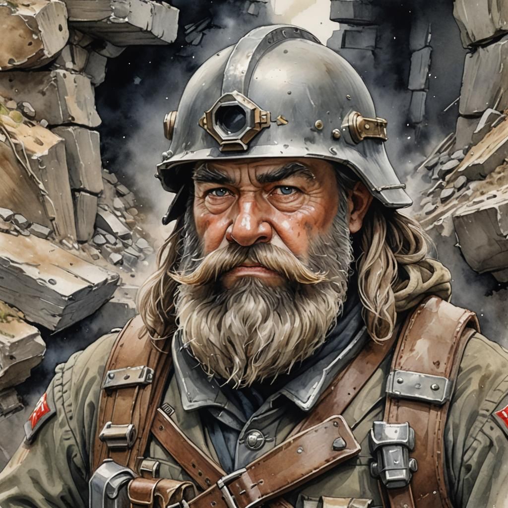 WWI Dwarf Soldier in Trench Warfare