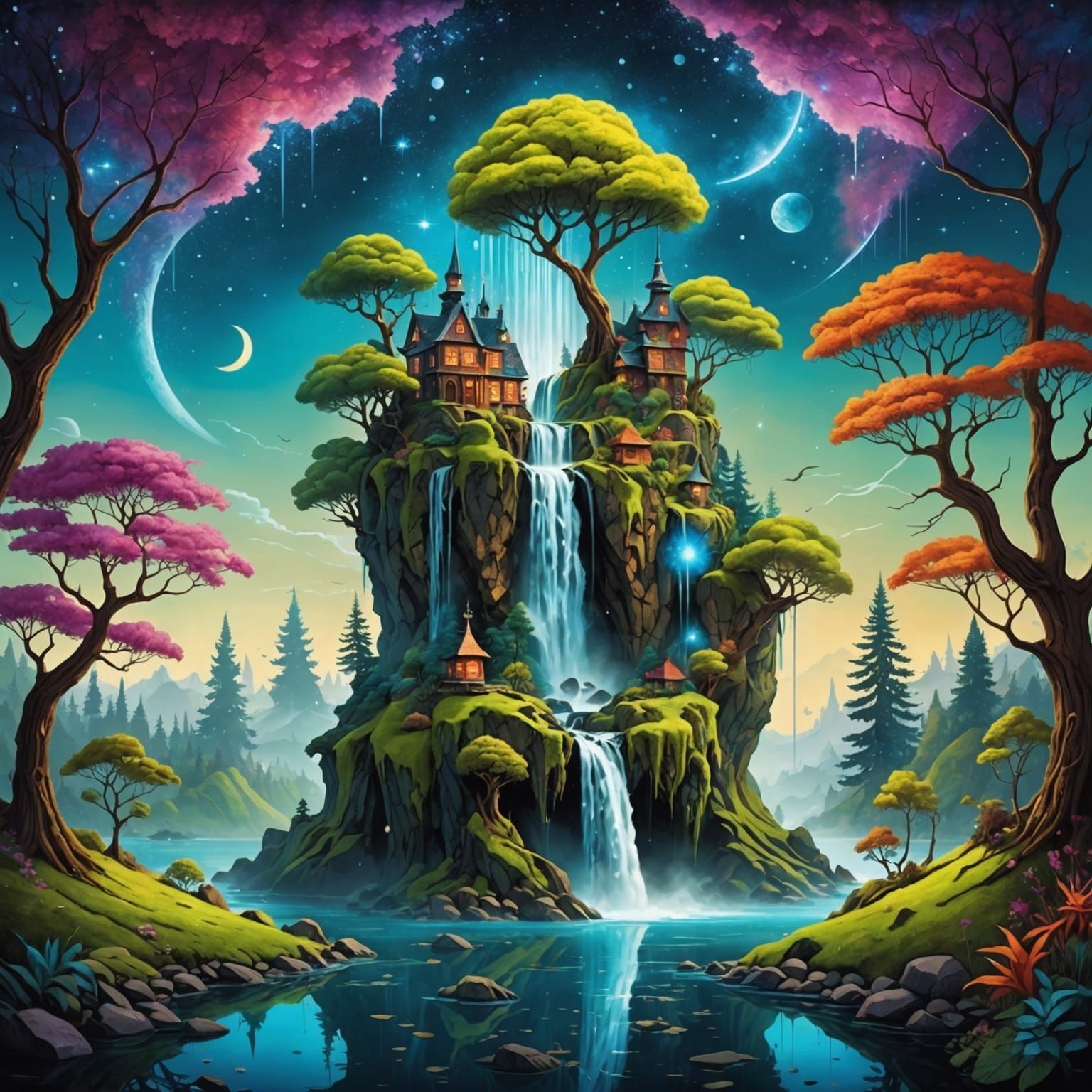 Dreamlike Galaxy Merges with Earthly Realm