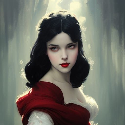 Snow White Portrait in Hyperdetailed Style