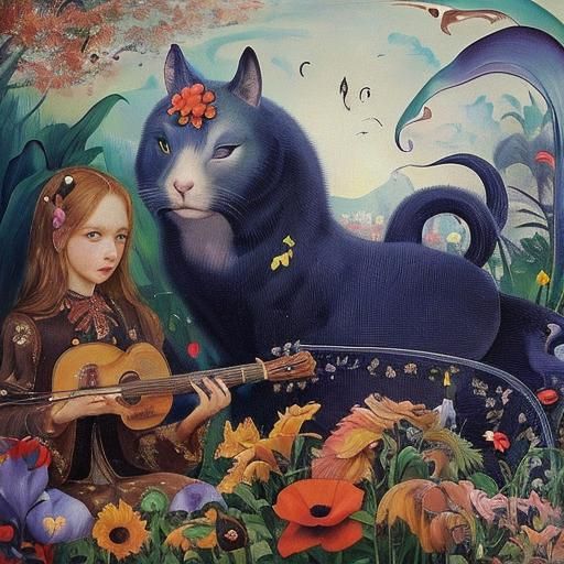 Dreamlike Utopia: Surrealist Oil Painting of Anthropomorphic...