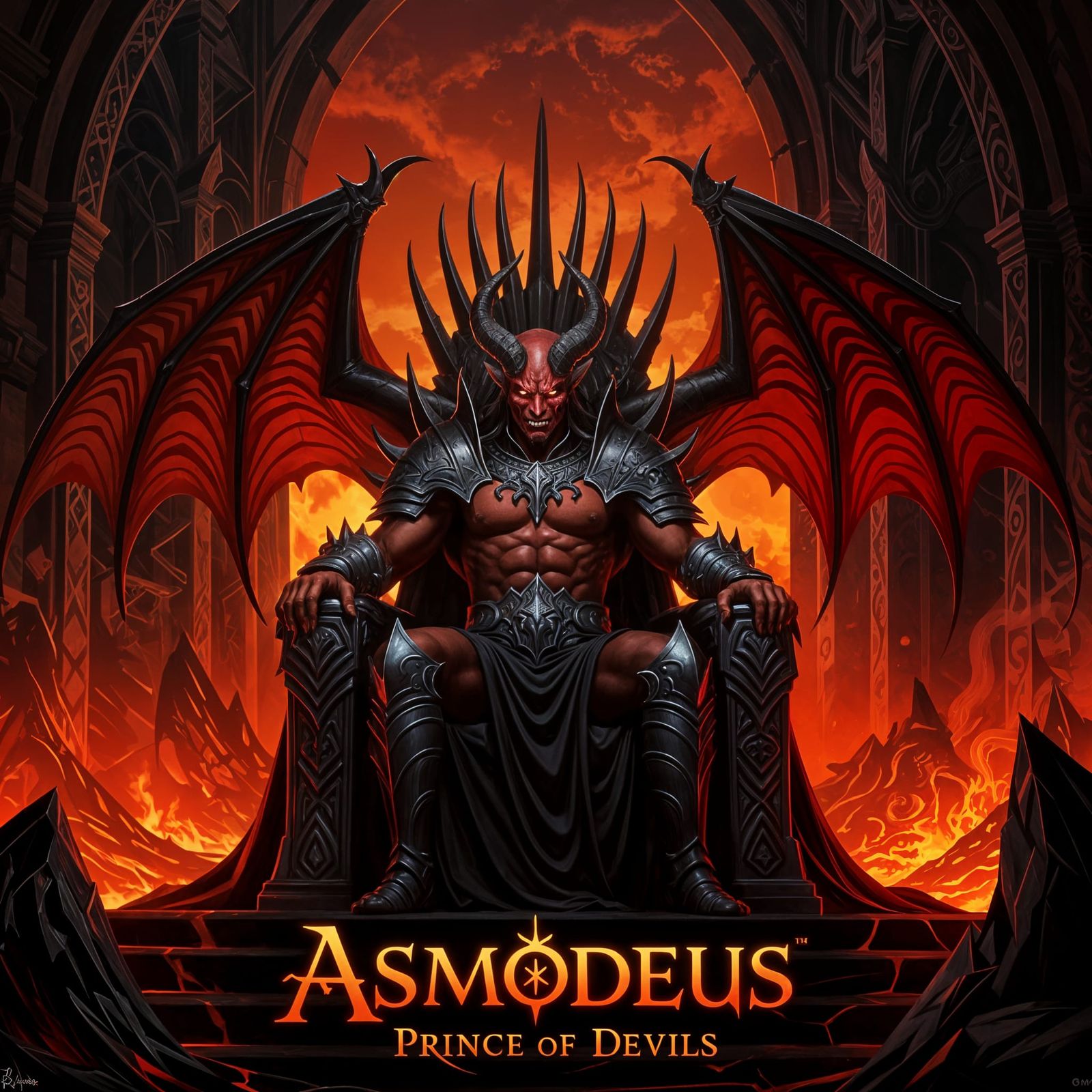 Asmodeus, Prince of Devils, on Infernal Throne