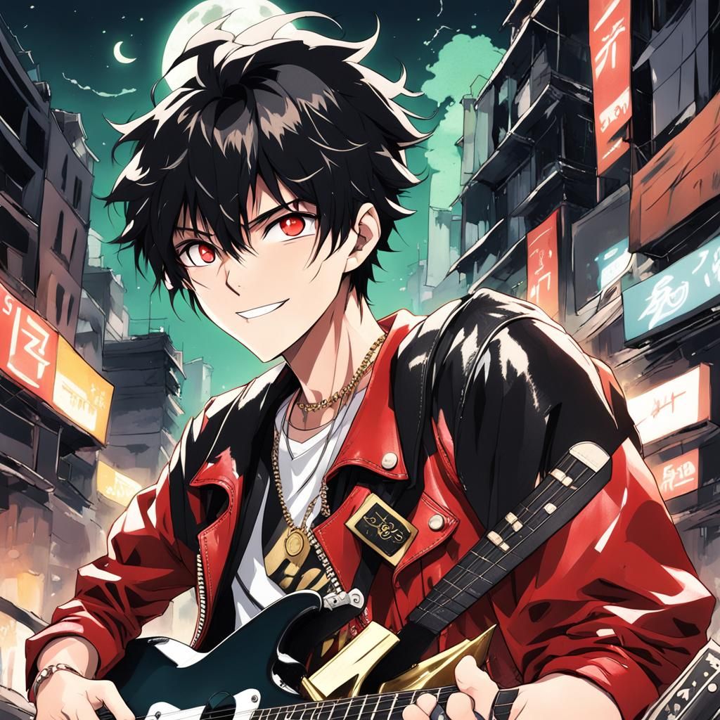 Anime Boy Plays Guitar in Tsunami-Ravaged City