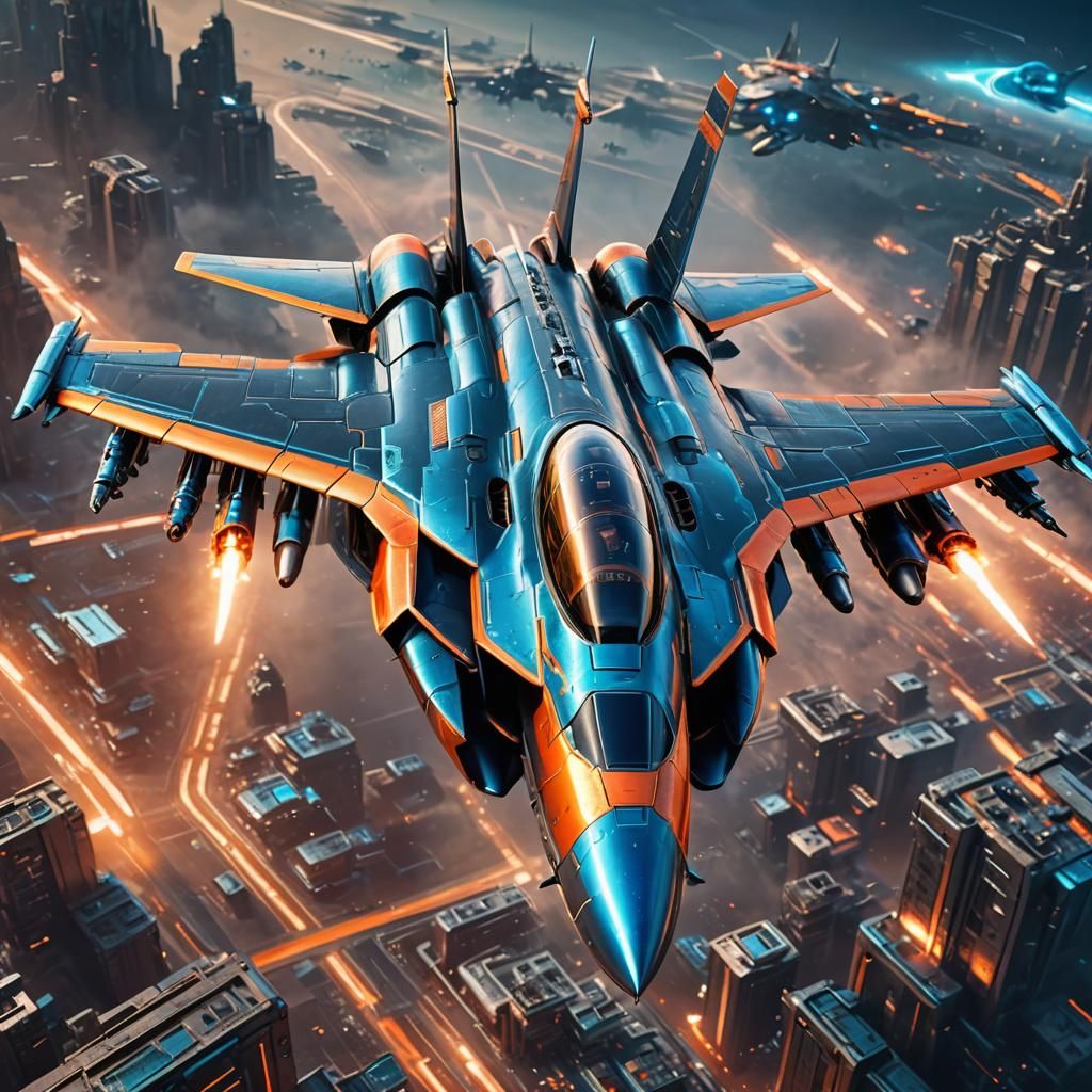 Futuristic Fighter Jet Concept Art in 8K