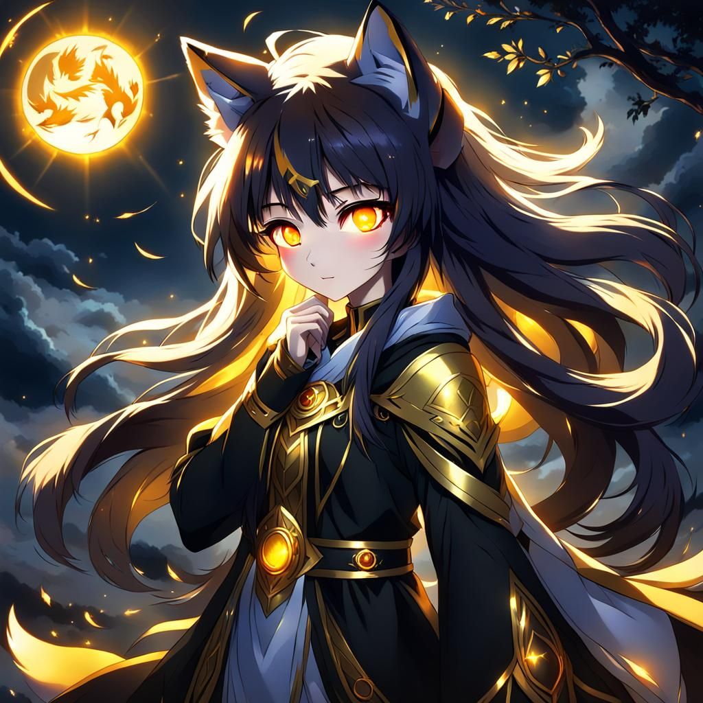 Mystical Fox Girl with Eclipse Eyes