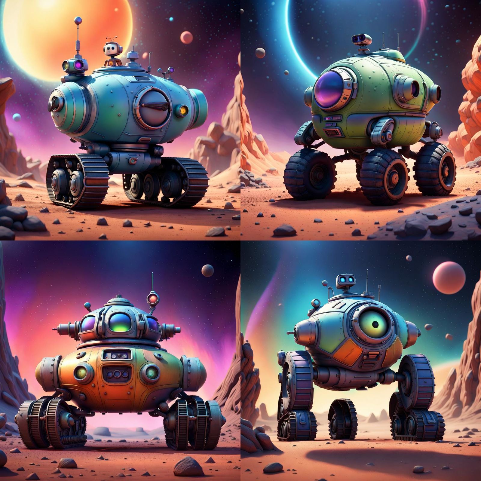 Tank Lost in Space: Pixar-Style 3D Digital Art