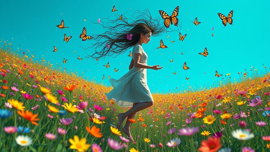 Enchanted Meadow Dreamscape in Vibrant Colors