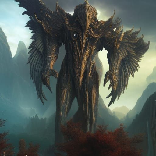 Detailed Matte Painting of a Nephilim