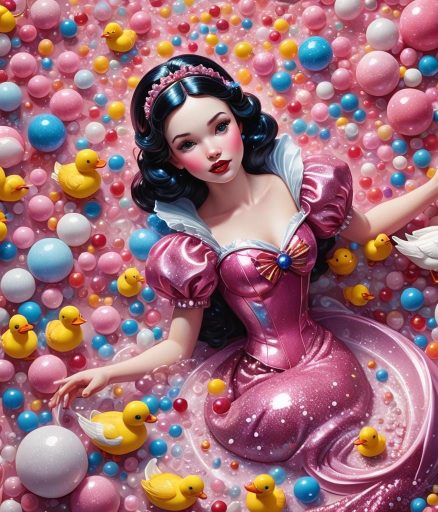 Snow White Space Mermaid in Candy Art Style
