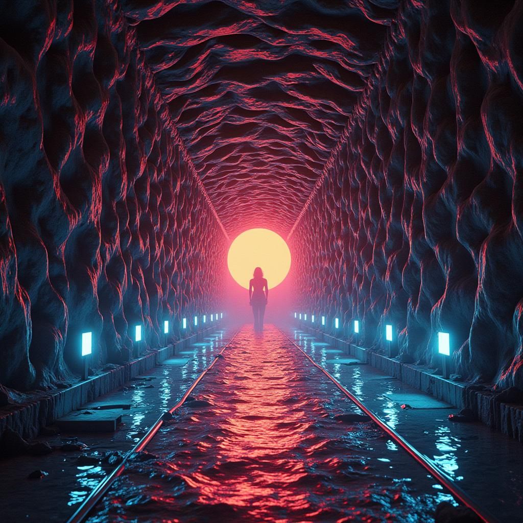 Surreal 80s Travel Documentary Still in Pop Art Style