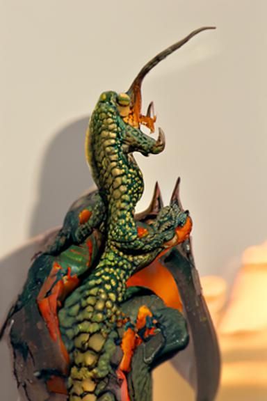 Hyperdetailed Dragon Diorama in a Fantasy Style