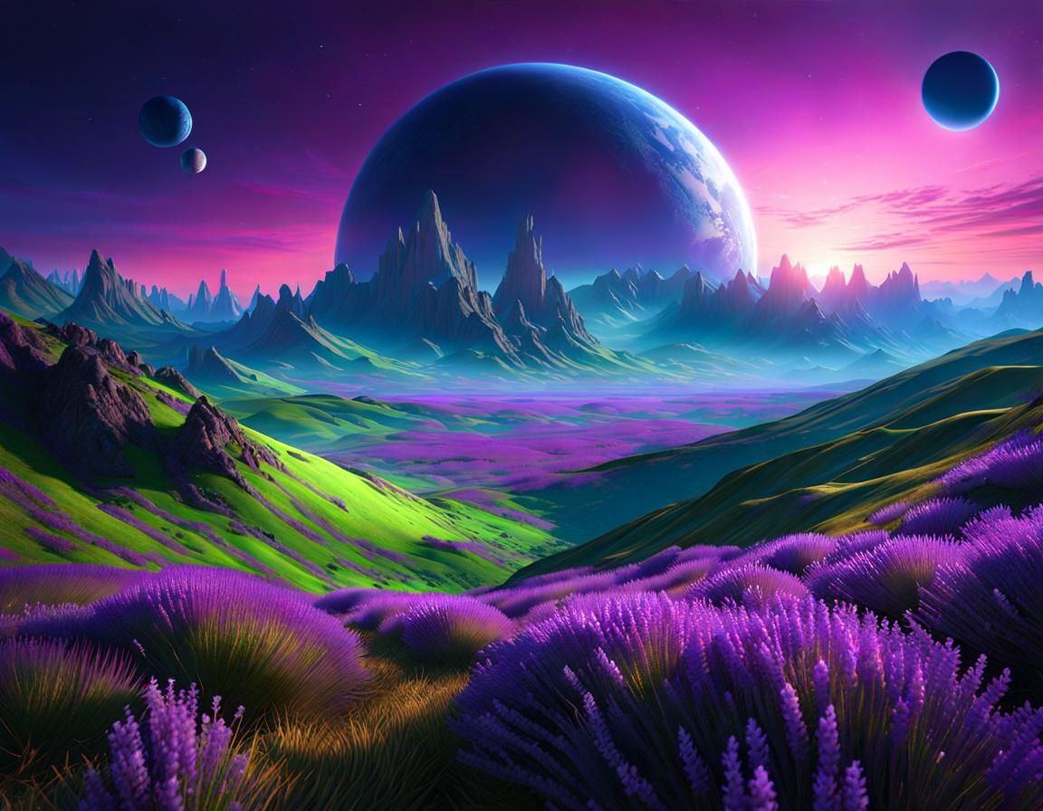 Lavender Planetary Landscape