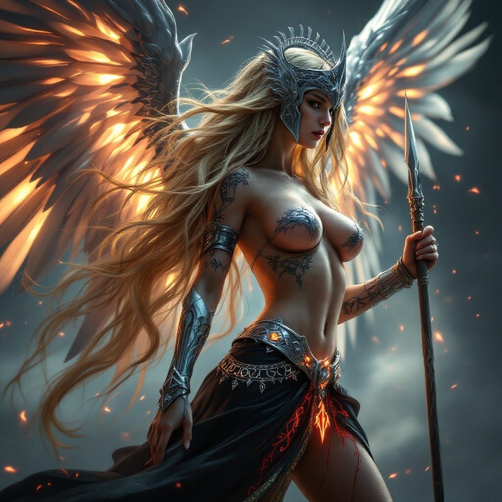 Regal Valkyrae Warrior in Majestic Flight