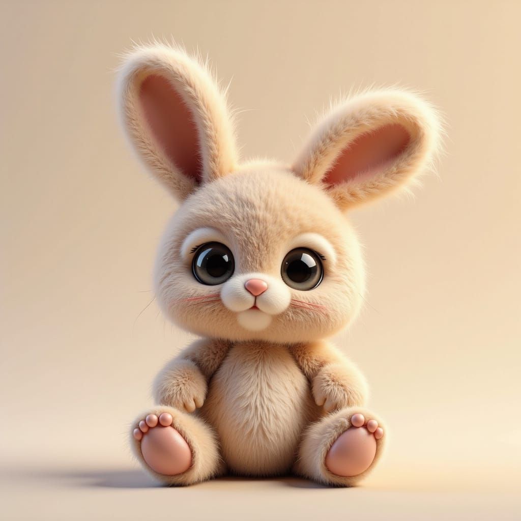 Surreal Bohemian Teddy Rabbit in Hyper-Realistic Photorealis...