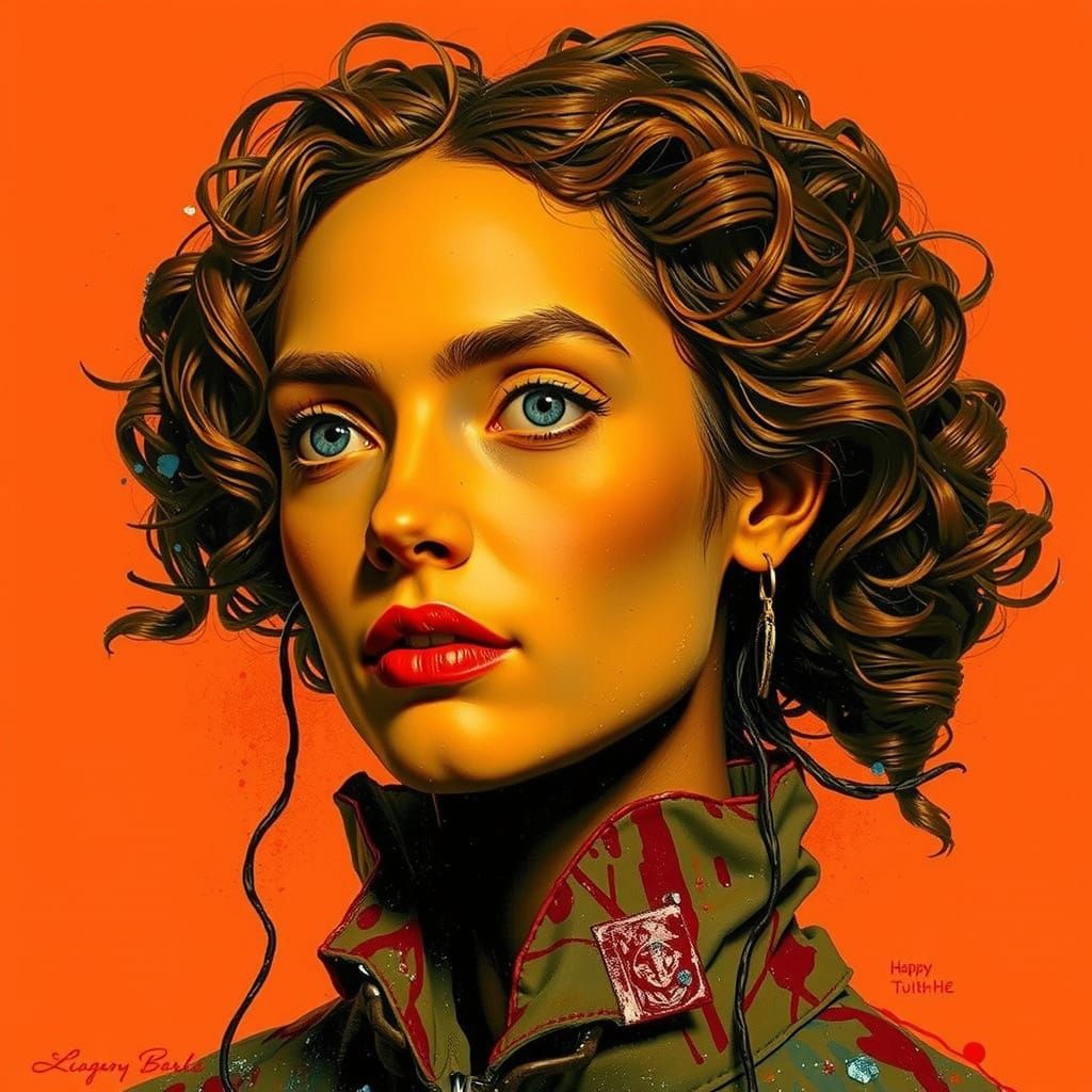 Expressive Sculpture of Glory: Painterly Red Painting