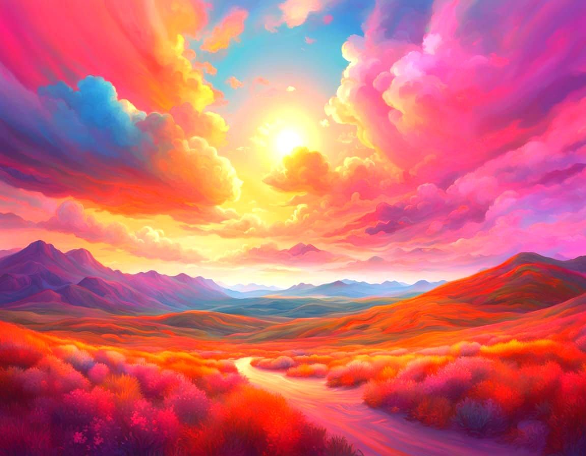 Sunset Clouds Creating a Wonderland Scene