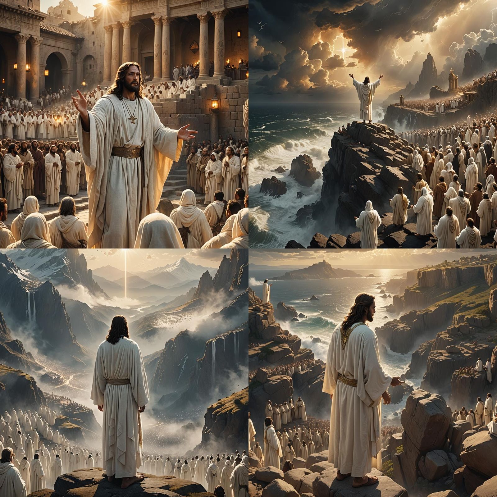 Jesus Preaching to a Crowd: Epic Digital Painting
