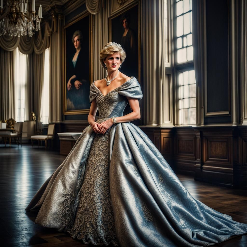 Princess Diana Commemorative Gown: Hyperrealistic 64MP Image