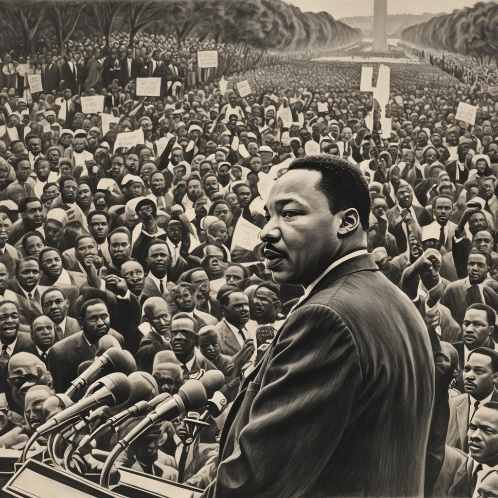 Martin Luther King: I Have A Dream, Charcoal Art