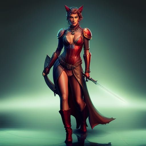 Hyperdetailed Catwoman in Dark Fantasy Concept Art
