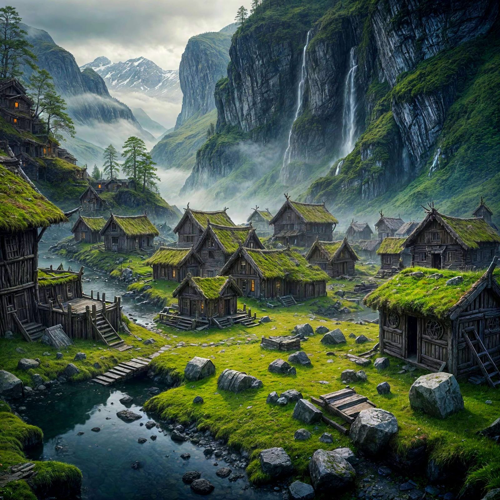 Forgotten Viking Village on Misty Fjord