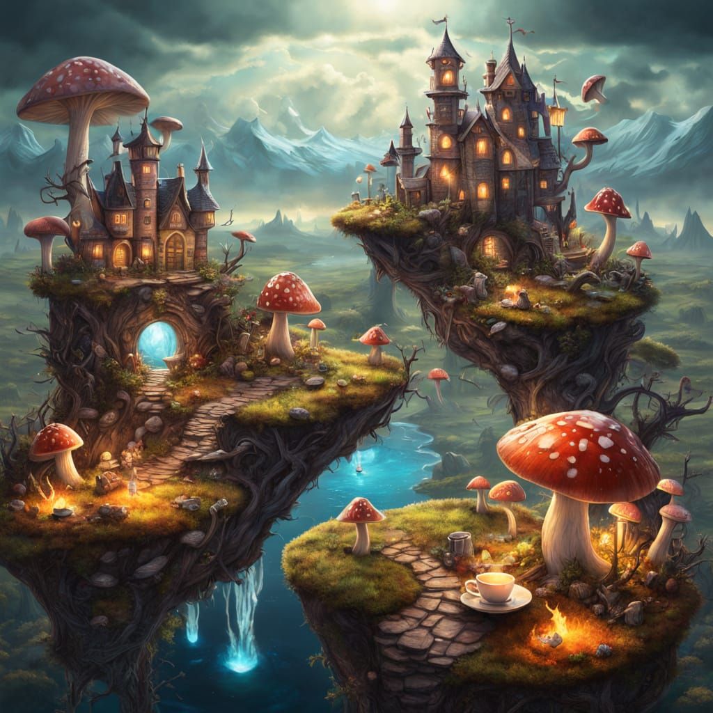 Miniature World in Teacup: A Digital Matte Painting