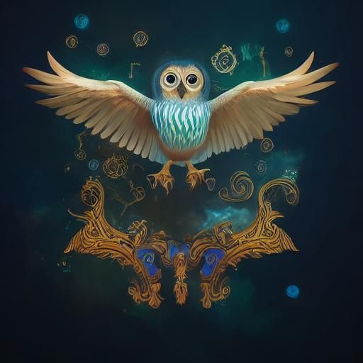 Whimsical Book and Owl Concept Art