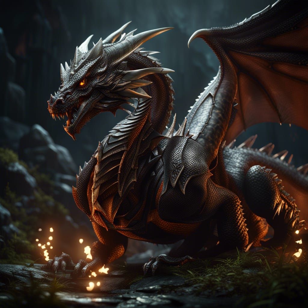Epic 3D Dragon in Game Cinematic Style