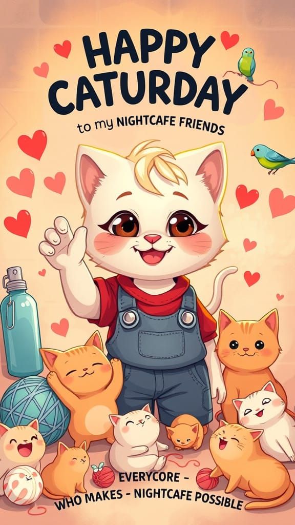 Playful Cats Celebrate Happy Catursday in Whimsical Designs