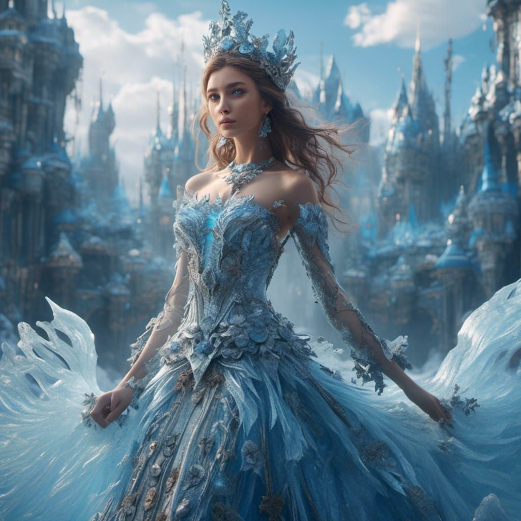 Detailed Matte Painting of an Ice Princess