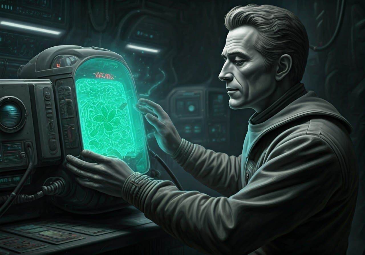 Sci-Fi Scene: Grisaille Man and Mintifulness Device