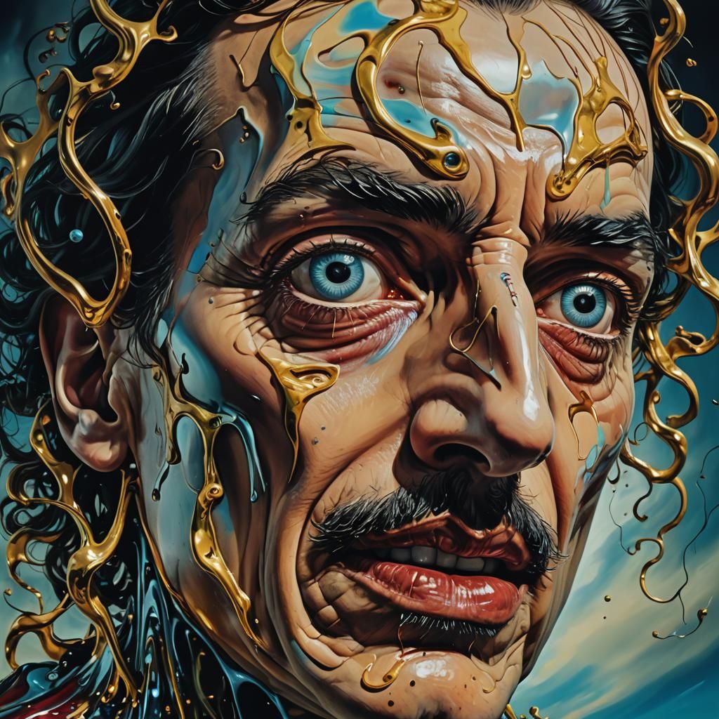 Distorted Surreal Figure in Dali-esque Style
