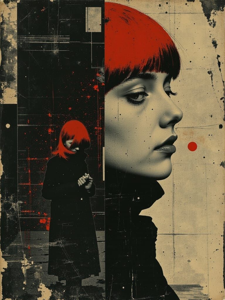 Elegant Young Gothic Woman in Darkwave Style