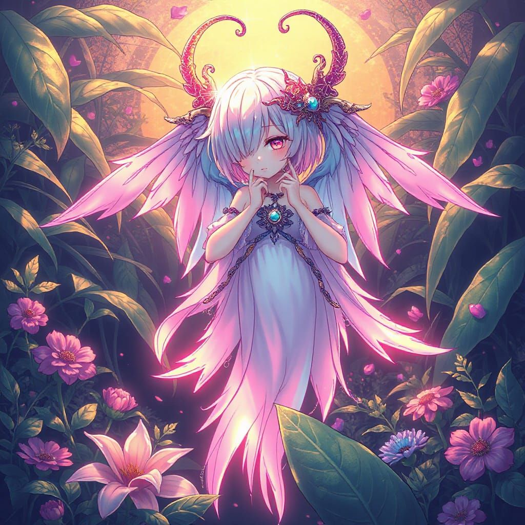 Ethereal Being in Rainbow Hues, Manga Style