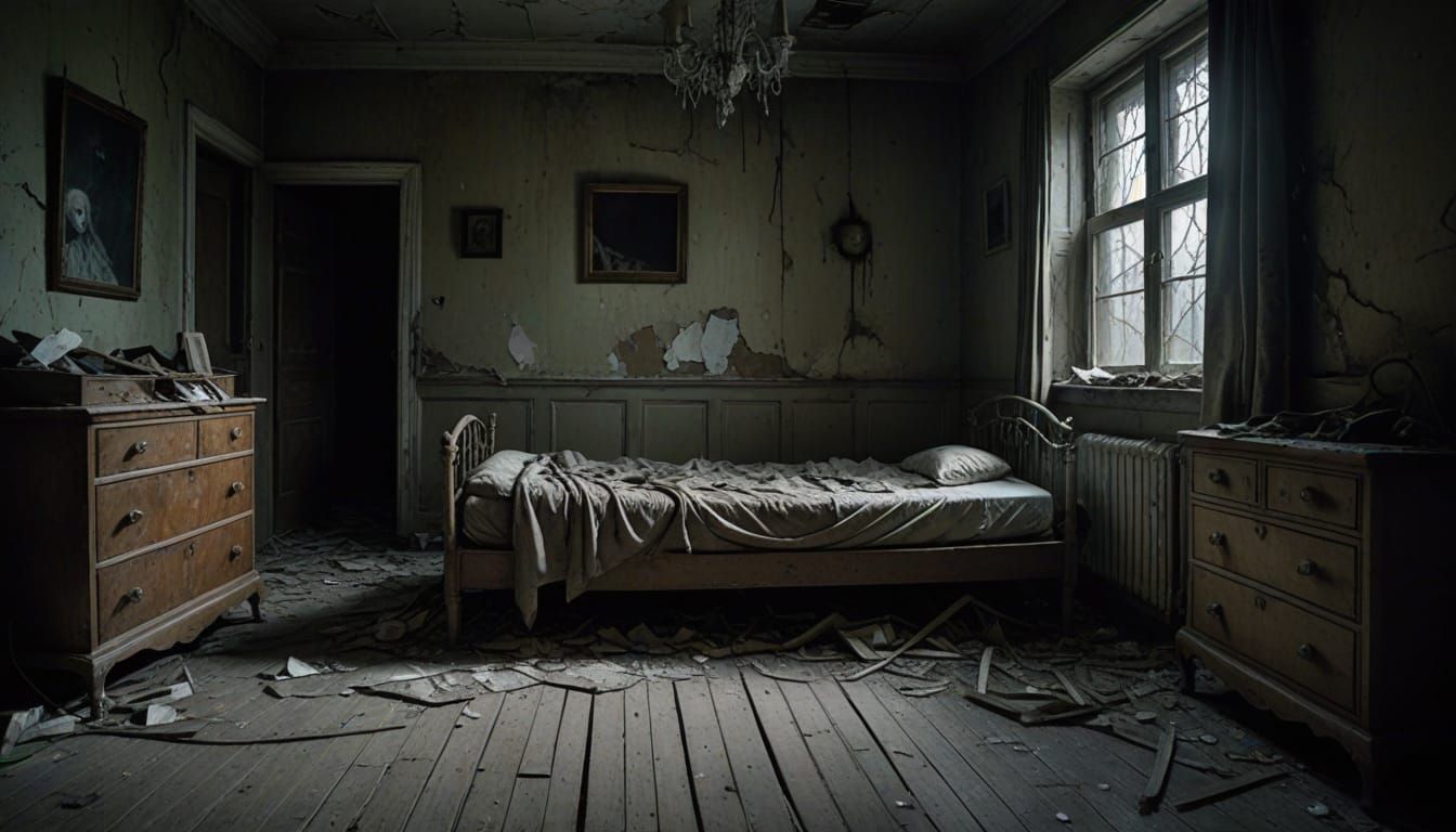 Surreal Abandoned Bedroom Nightmare