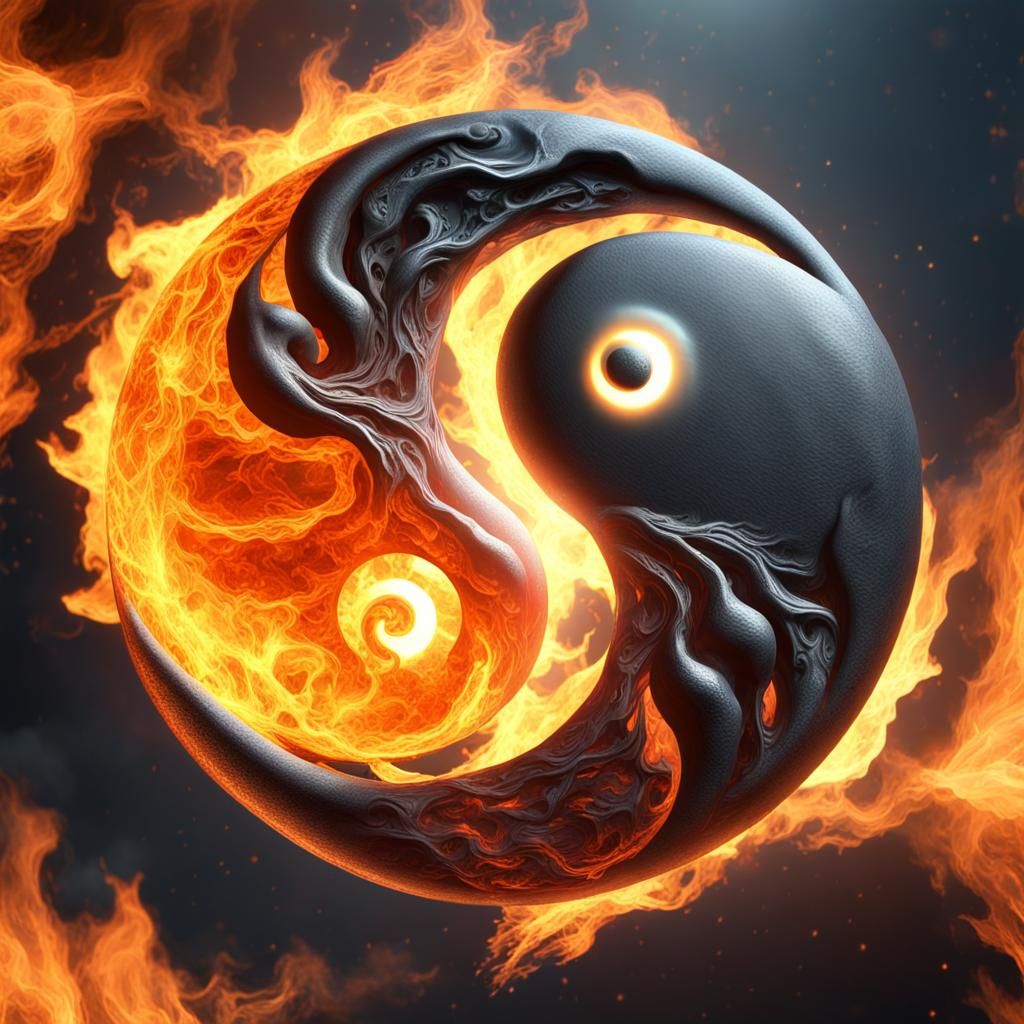 Fiery Sun and Icy Moon Yin Yang