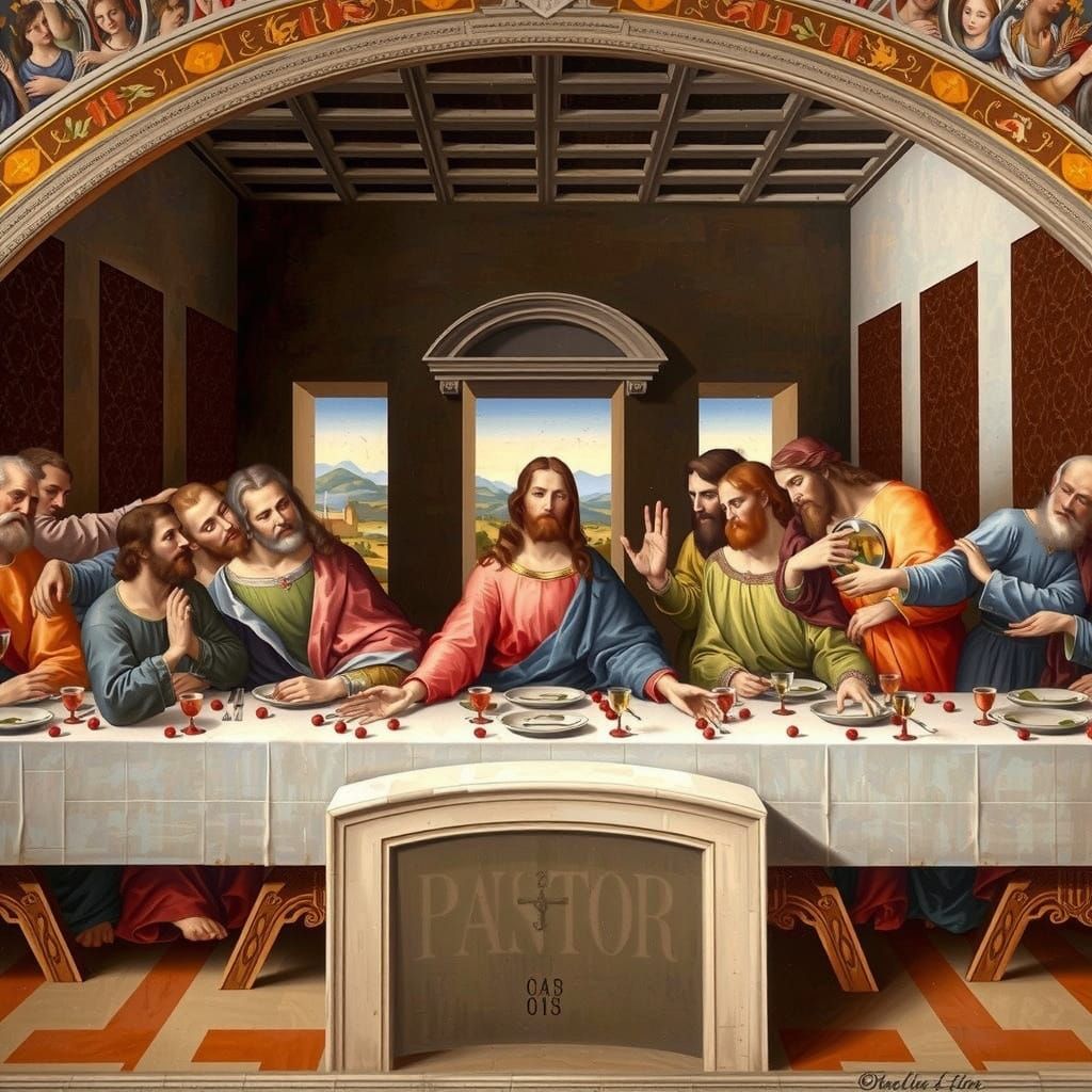 Leonardo da Vinci's Last Supper in Renaissance Style