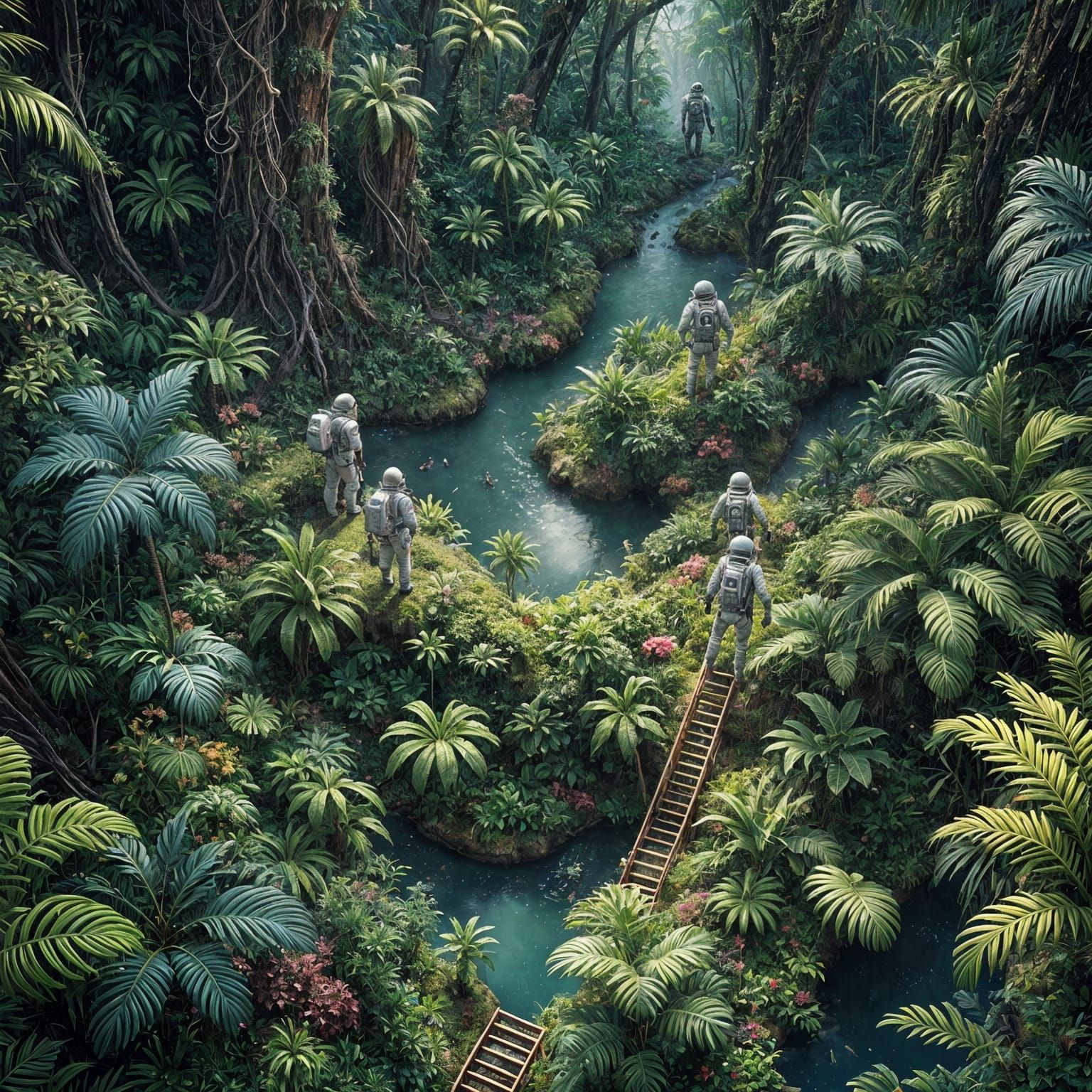 Exploring an alien jungle