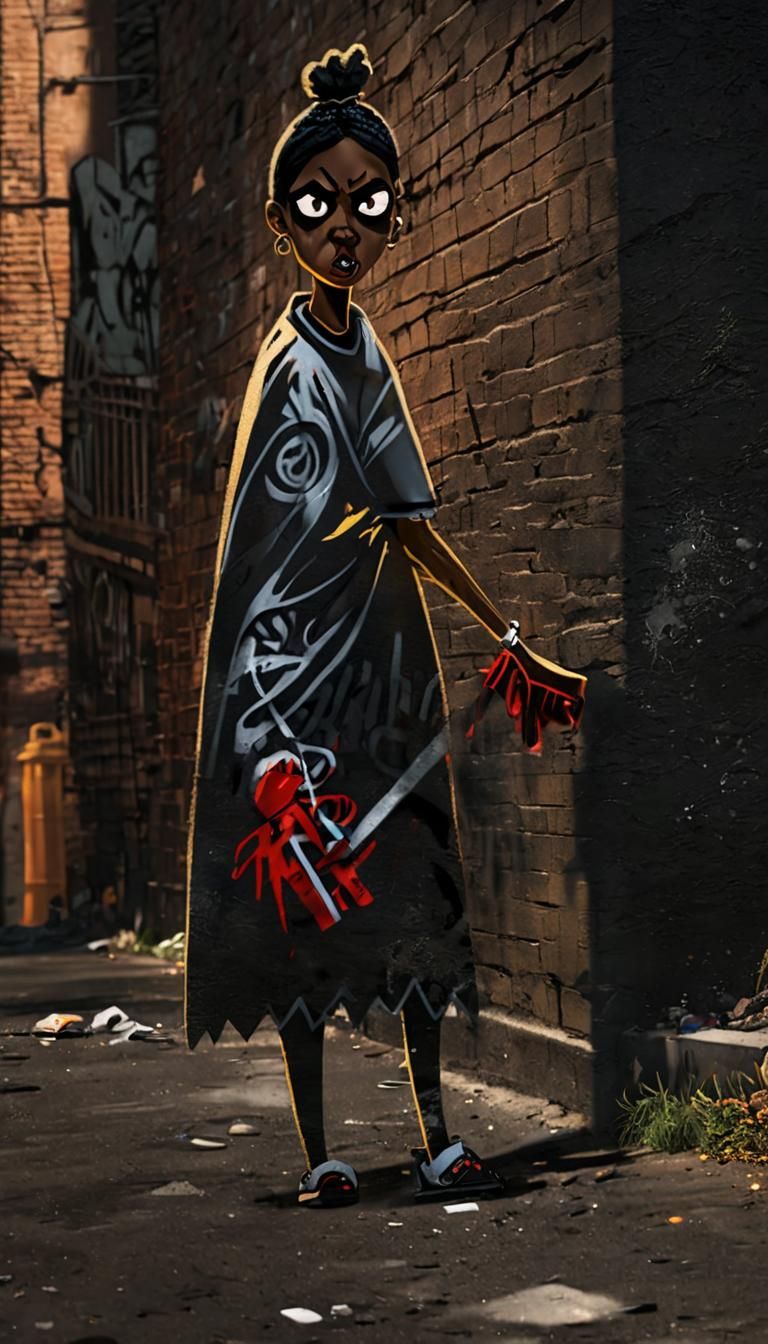 Disturbing Street Art: Woman Attacks Man in Alley
