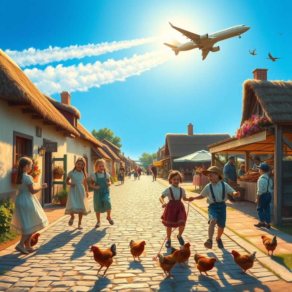 Serenely Joyful Village Scene in 2025