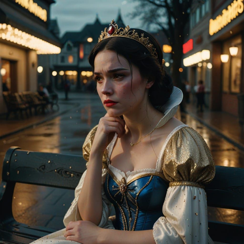Rachel Ziegler as Snow White Crying: Cinematic Portrait