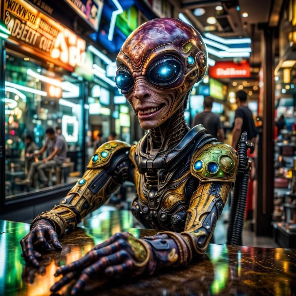Photorealistic Aliens in Exotic Fashion: Hyperreal Portrait