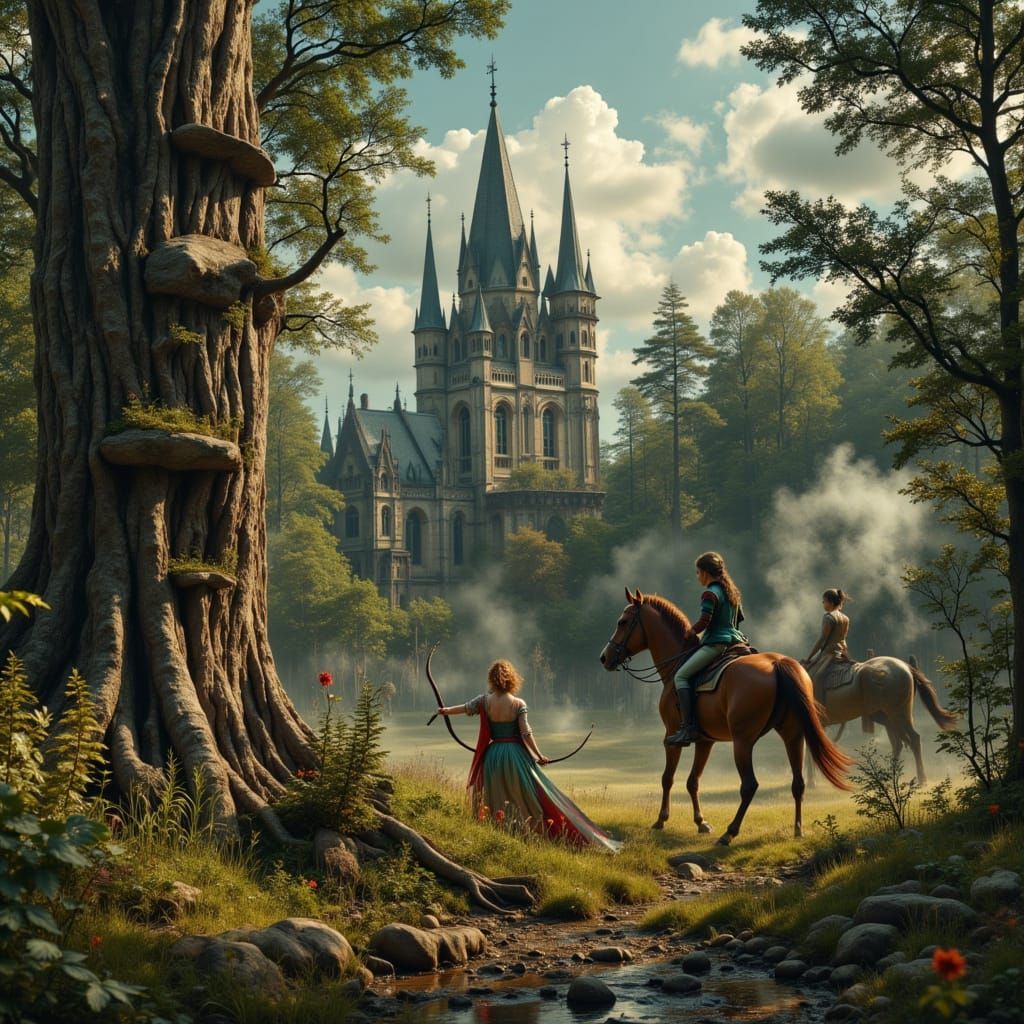 Robin Hood Archery Contest: Hyperrealistic Dreamscape