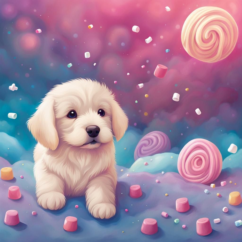 Candy Dreamscape: Puppy Spirit in Marshmallow World
