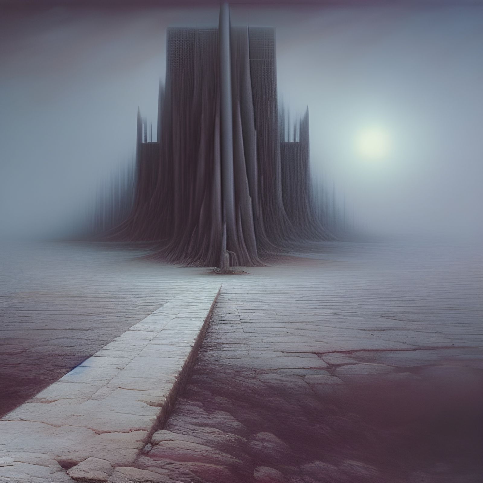 Ominous Post-Apocalyptic Landscape in Surreal Style