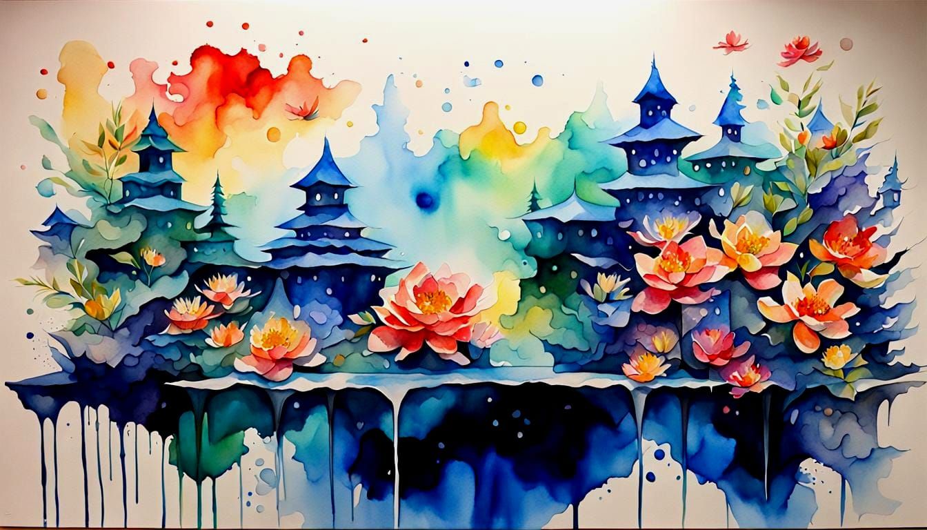 Immersive 3D Watercolor Art of the Five Senses