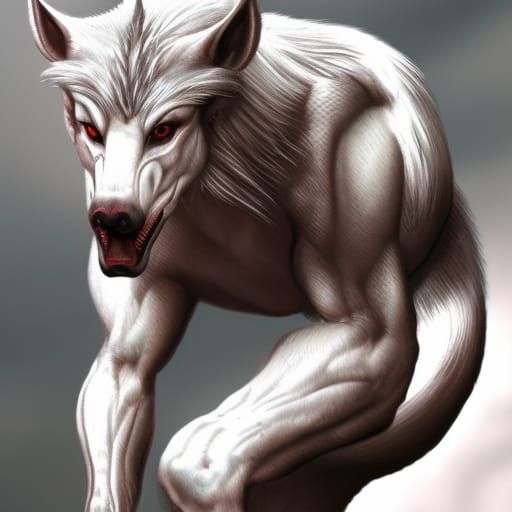 Dramatic Werewolf and Horse in Dark Landscape