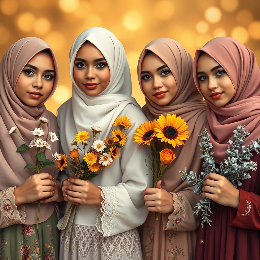 Four sisters in hijab