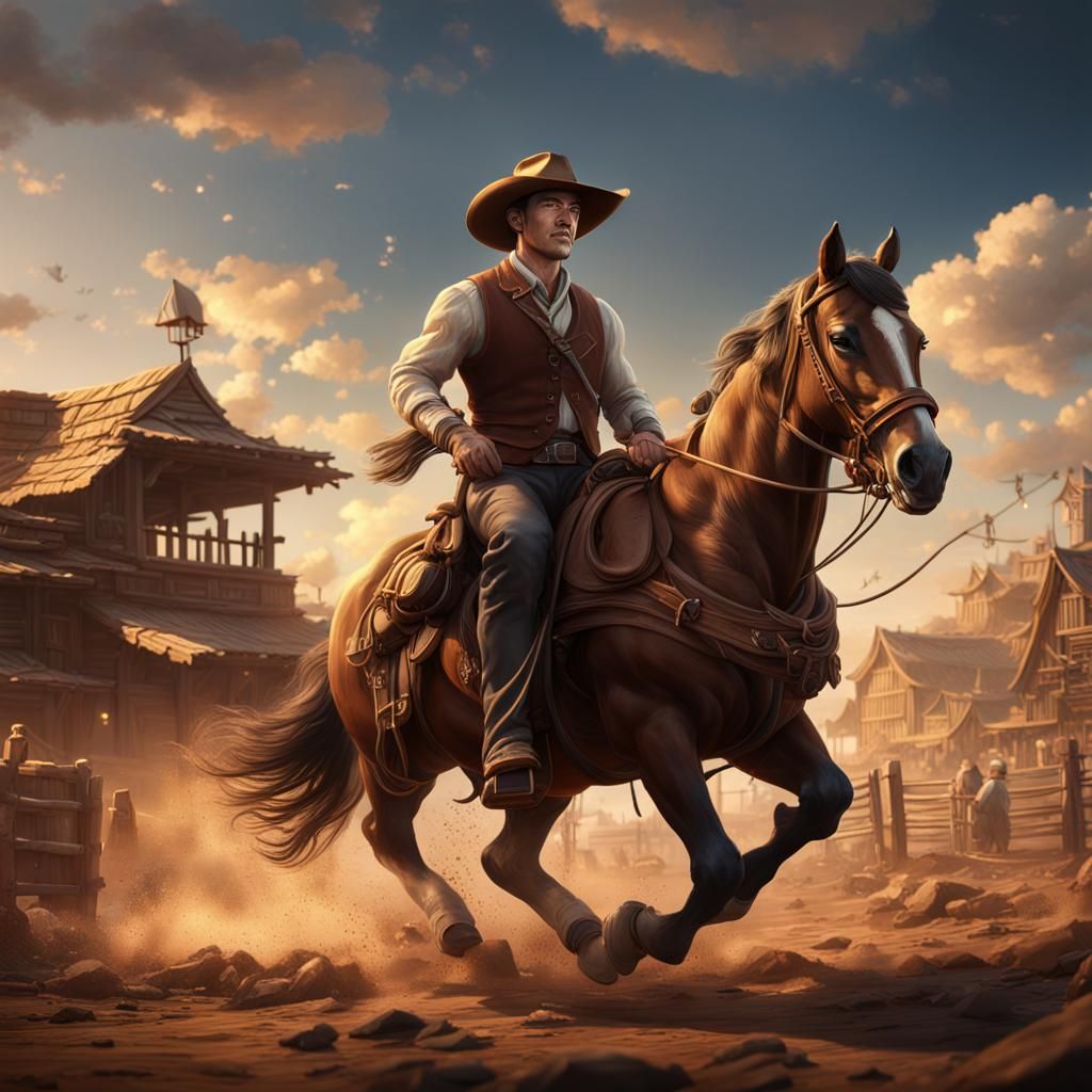 Ben Loo on his Suffolk horse, Lightning, in Harmony, New Mexico.