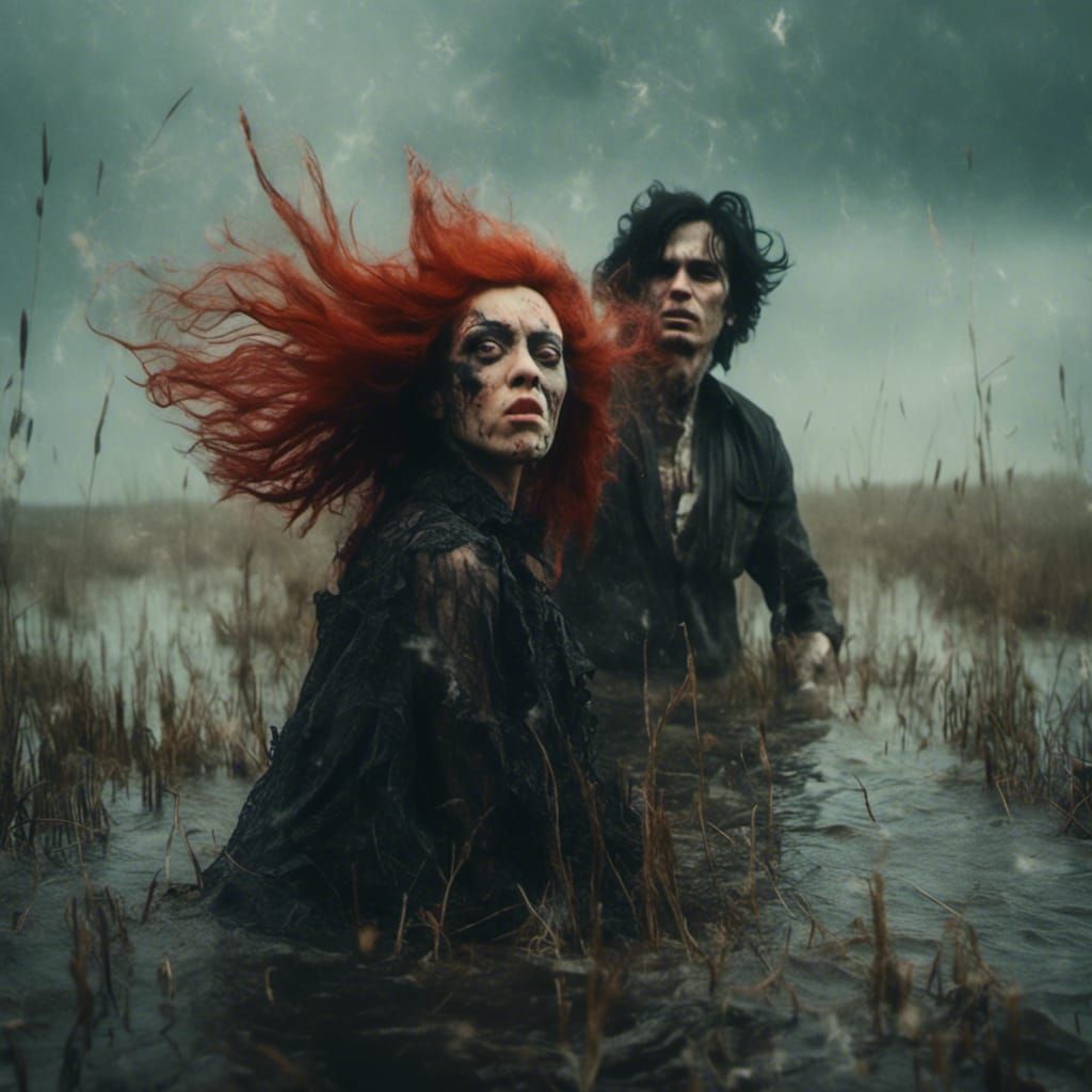 Macabre Marsh: Angry Man and Woman Drifting